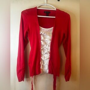 INC International Concepts Hot Pink Cardigan w/ Lace Cami – Size M